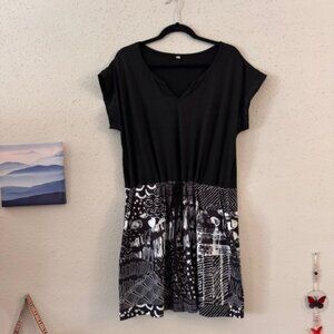 Vestido Negro Boho–Casual (comfortable dress with black top)